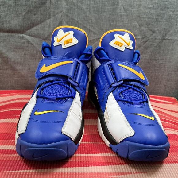 Nike Air Barrage Mens Shoe Size 13 AT7847-100 Mid Blue Orange White Sneaker - Picture 12 of 12